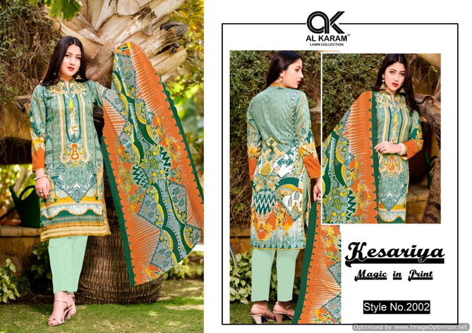 Al Karam 2 Cambric Cotton Designer Karachi Dress Material Collection